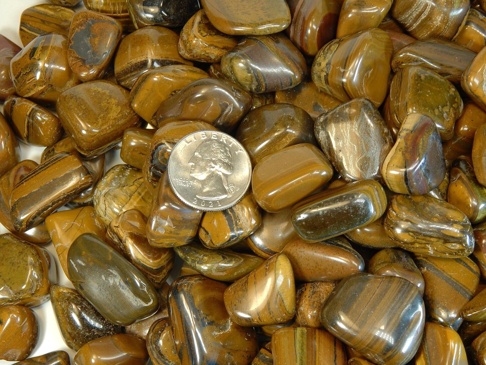 Tiger’s Eye/Iron Closeout- 4Lbs Tumbled Crystals Gemstones Bulk Rocks Stones B-C