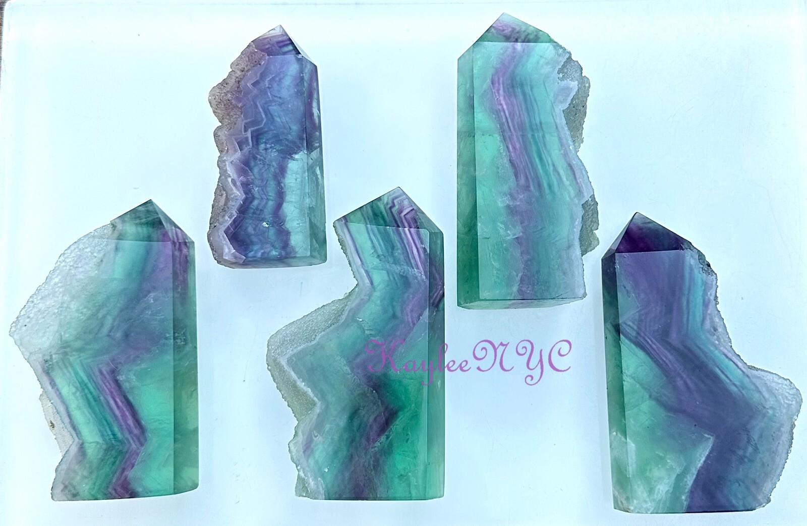 Wholesale Lot 5-6 Pcs Natural Fluorite Obelisk Tower Point Crystal Healing