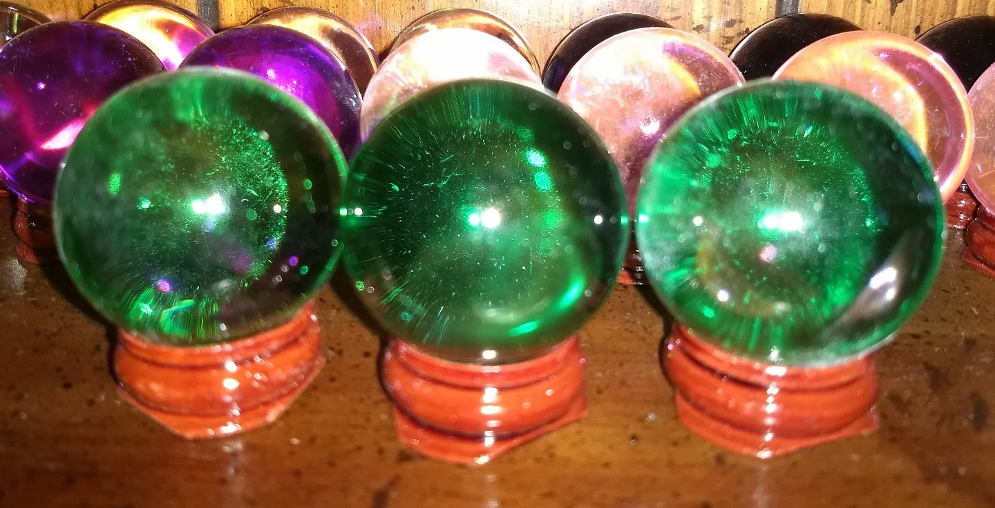 CRYSTAL BALL w STAND – magic feng shui 40mm photography sphere cosplay healing