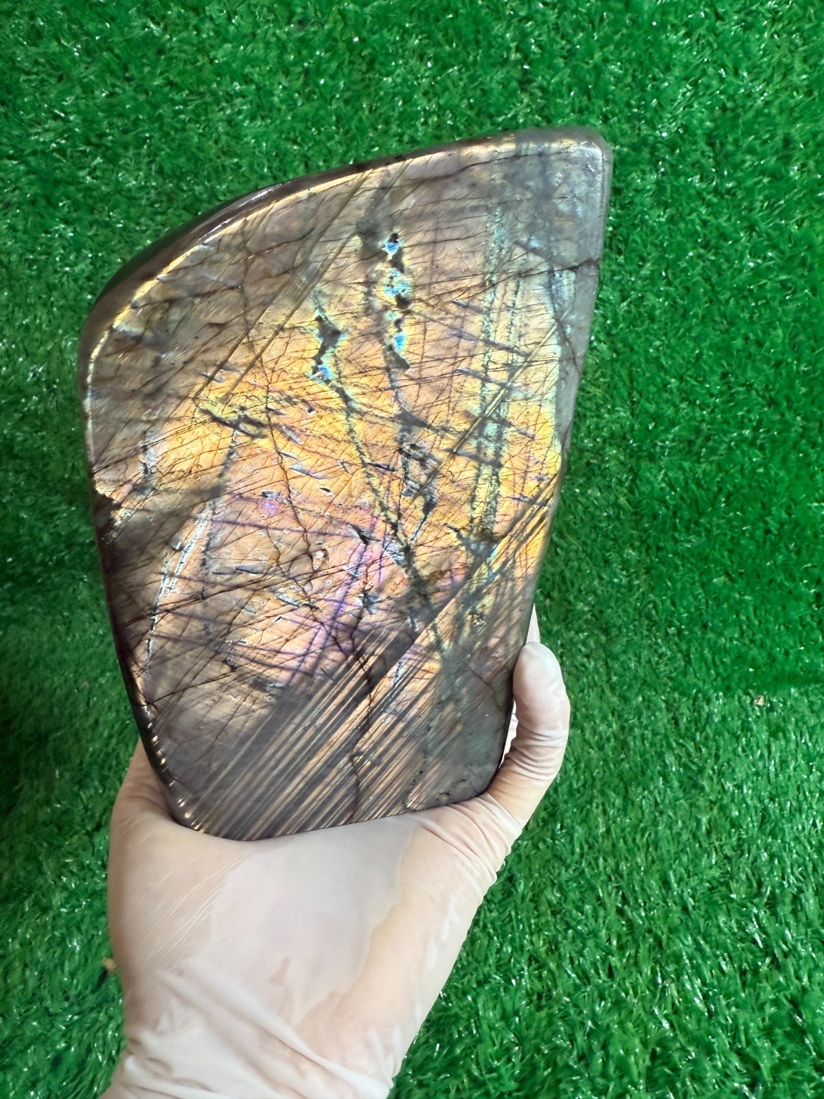 4.9LB Natural Labradorite Quartz Crystal Mineral Spectrolite Healing