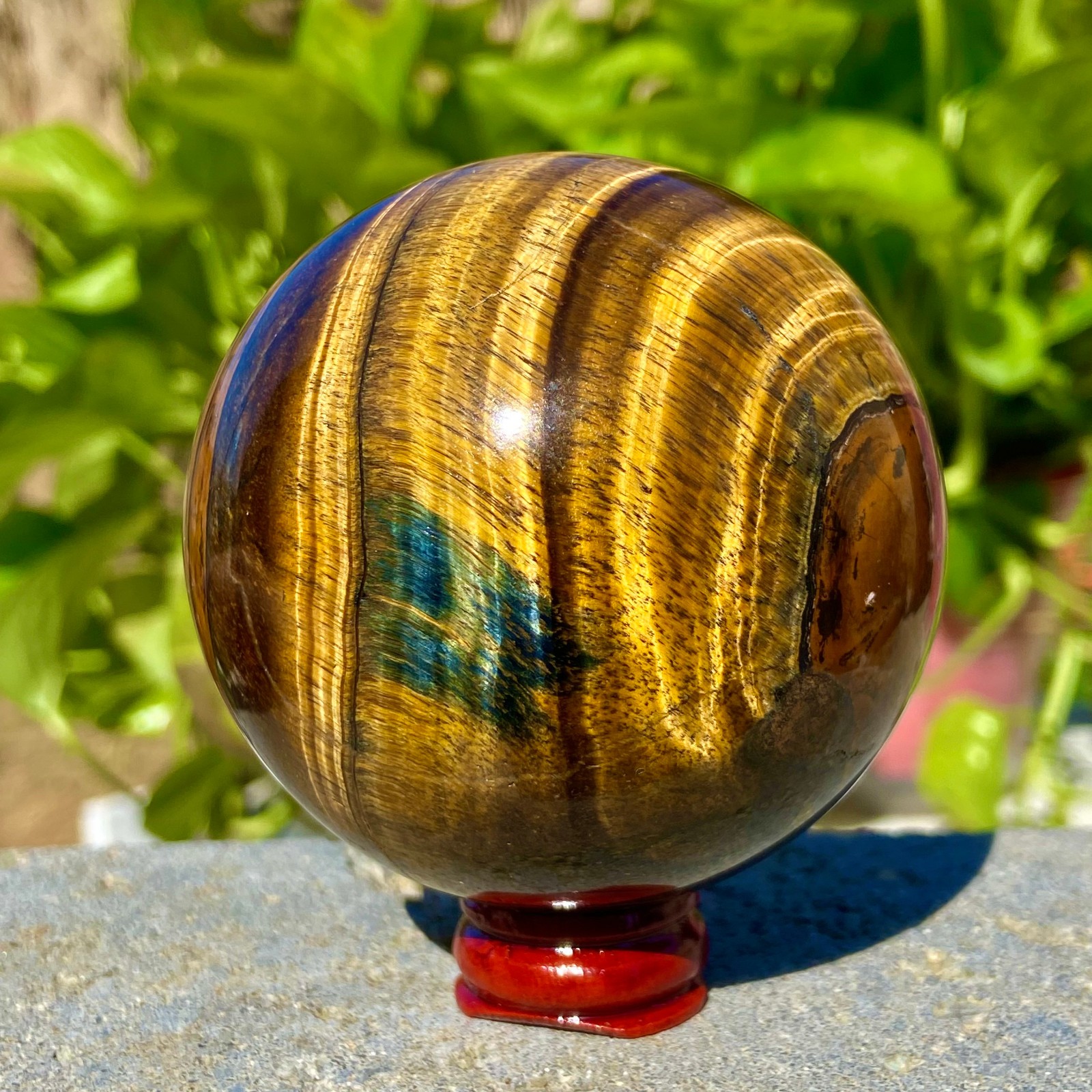 1.2LB Large Natural Tiger Eye Stone Crystal Ball Quartz Healing Sphere Décor