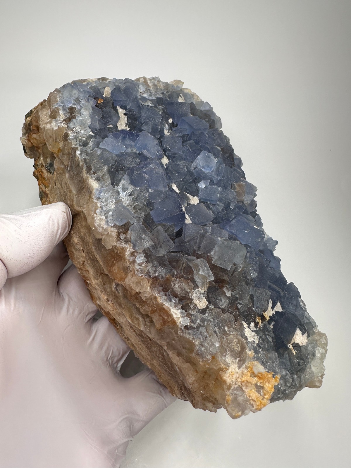 LARGE GEMMY Blue Fluorite & Quartz Crystal Specimen__Bingham , New Mexico