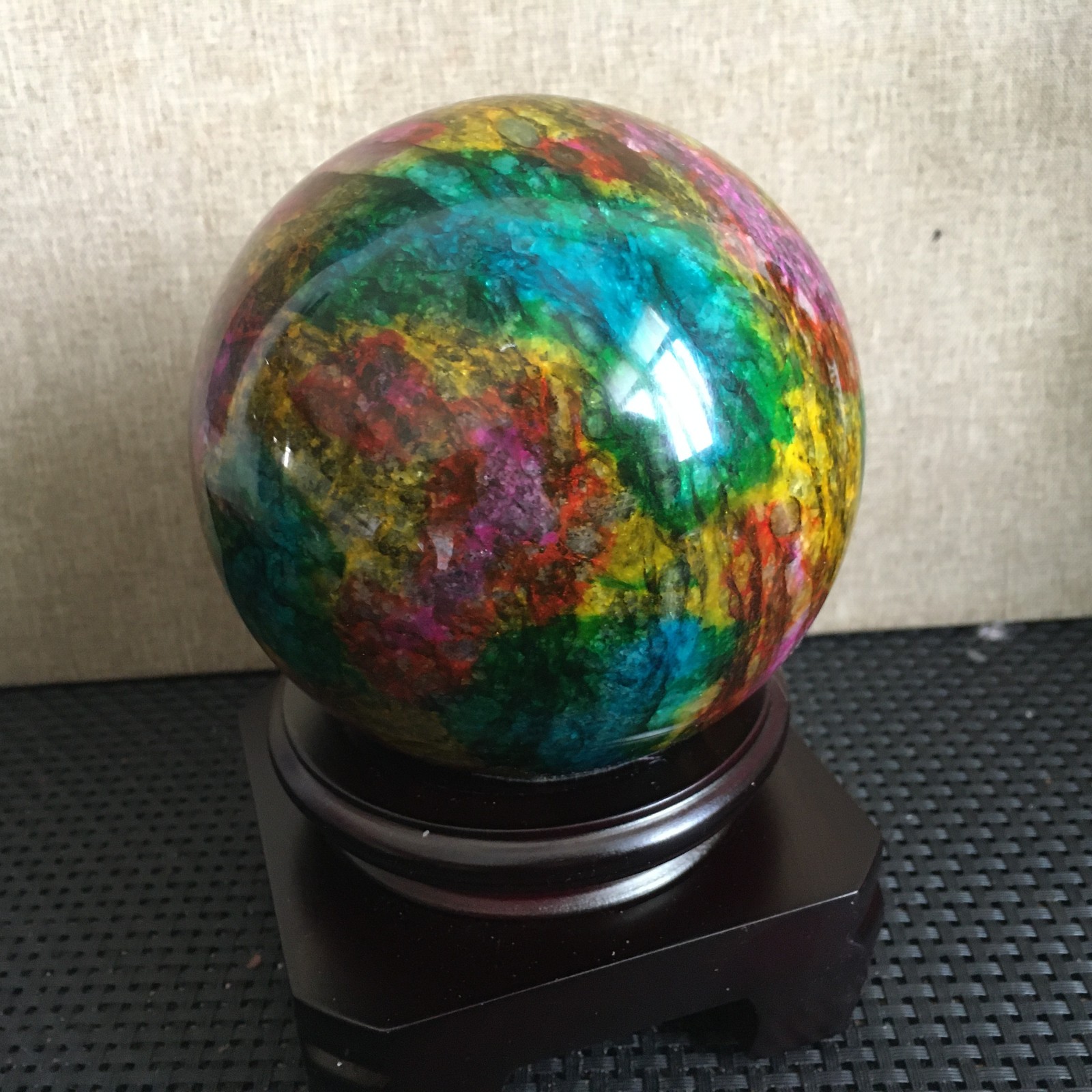 1476g “Seven Colors Jade” crystal sphere specimen -Taiwan China