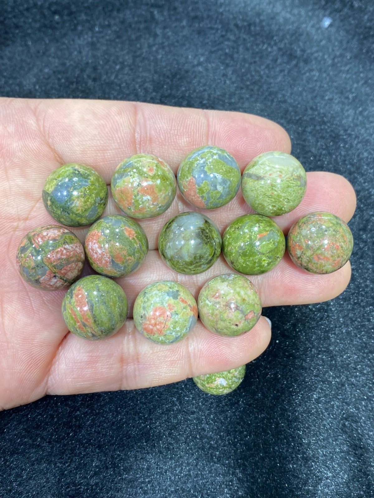 10pcs Natural Unakite Sphere Quartz Carved 15mm Crystal ball reiki healing gift