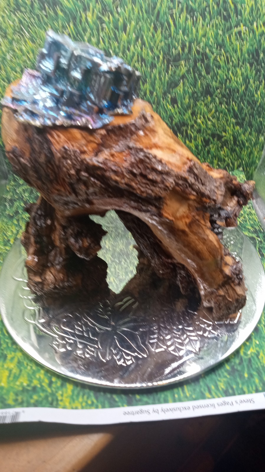 Bismuth Crystal Mineral Stunning ~ Handmade ~ Chrome Stand ~