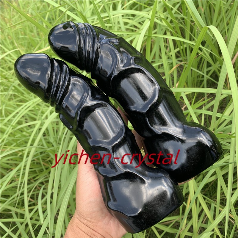 8″+ Large Natural Obsidian Quartz penis skull hand carved crystal reiki gift 1pc
