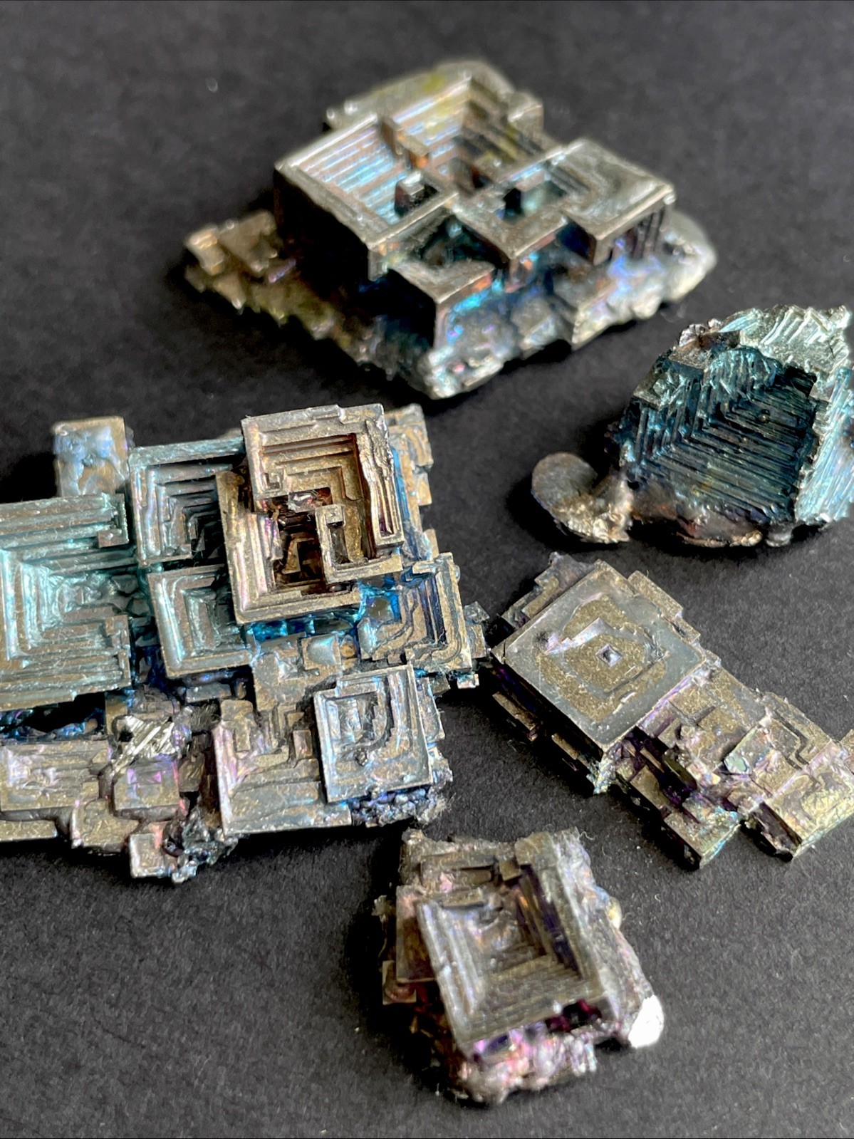 Bismuth Crystal Lot – 5 Pieces – Over 75 Grams.