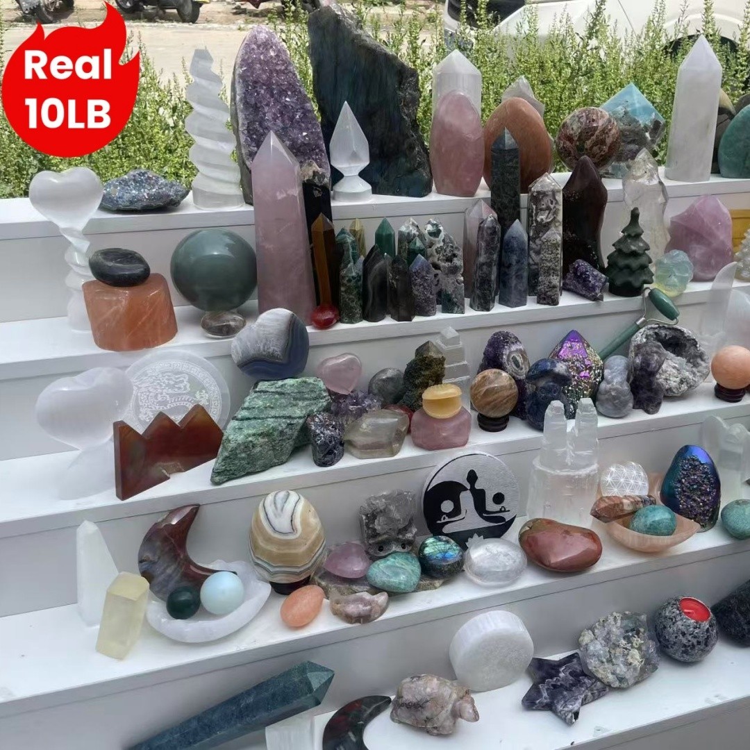 10LB Natural Crystal Bulk Lot Mixed Stones Rough Crystals Wholesale USA