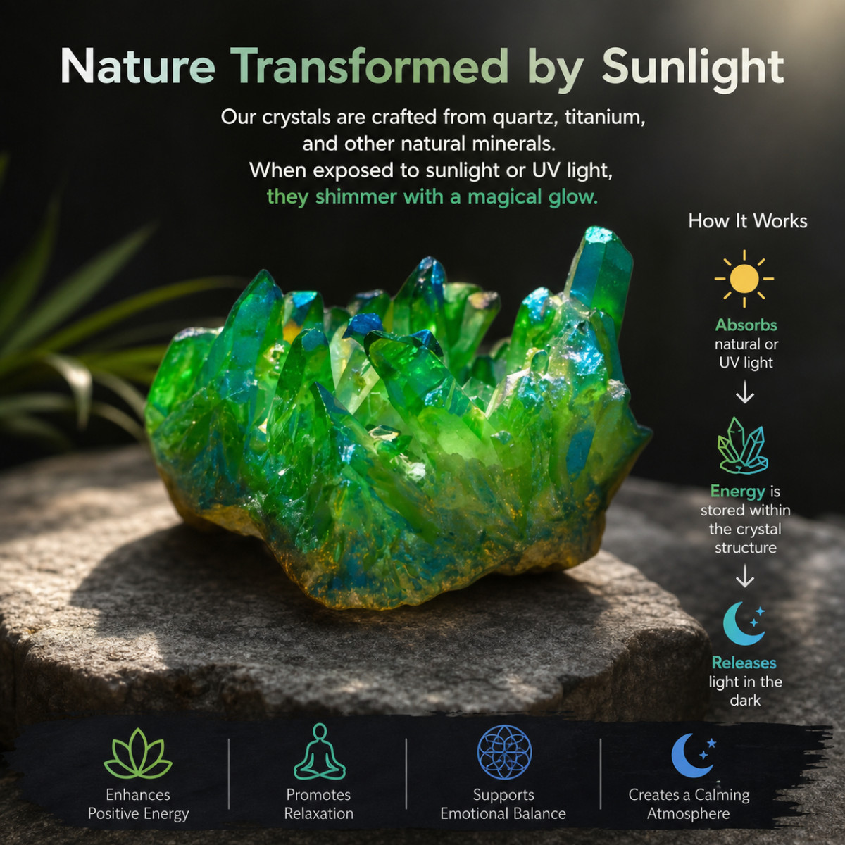 Green Angel Aura Quartz Crystal Cluster 90g+ Titanium Geode Chunk Healing