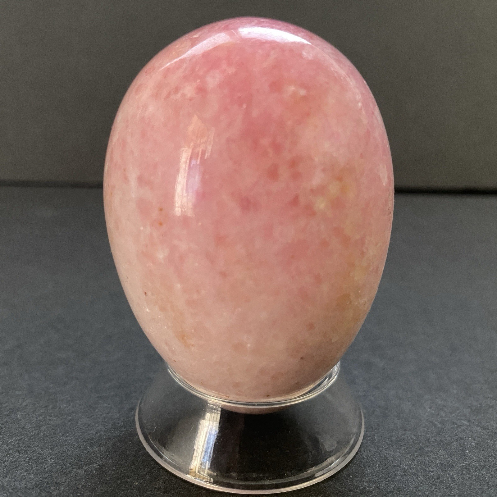 Natural Onyx Stone Egg With Stand Hand Polished Banded Agate Calcite Crystal