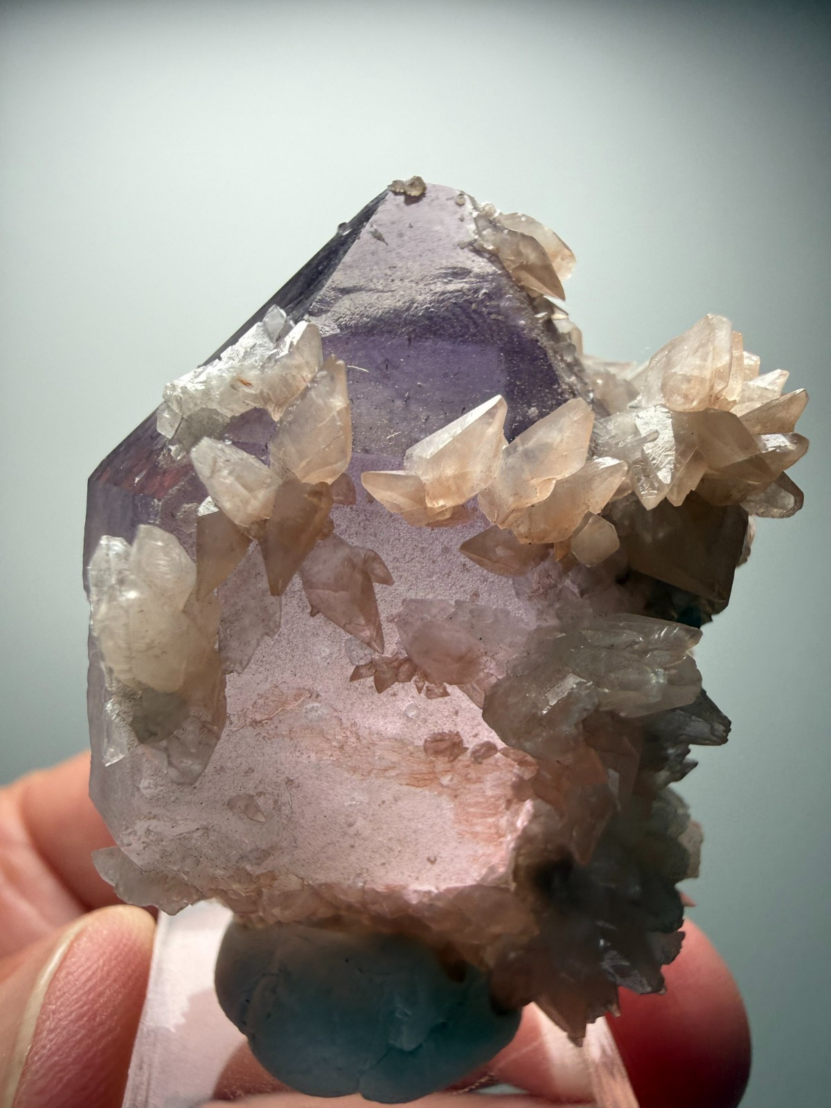 Beautiful Amethyst crystal with Red Calcite- Hubei Province, China! SALE $89!