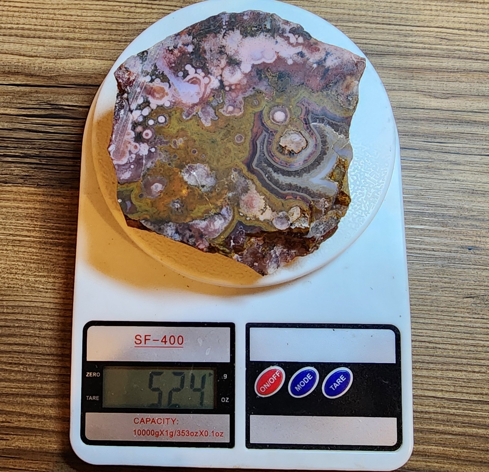 18.48 oz ( 524 gr) Multicolor Agate Slab, Collectible Agate, Unpolished Agate