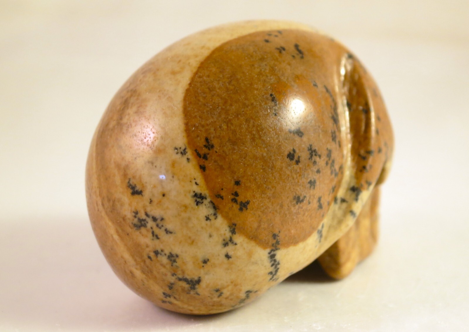 2″ PICTURE JASPER Carved and Polished SKULL