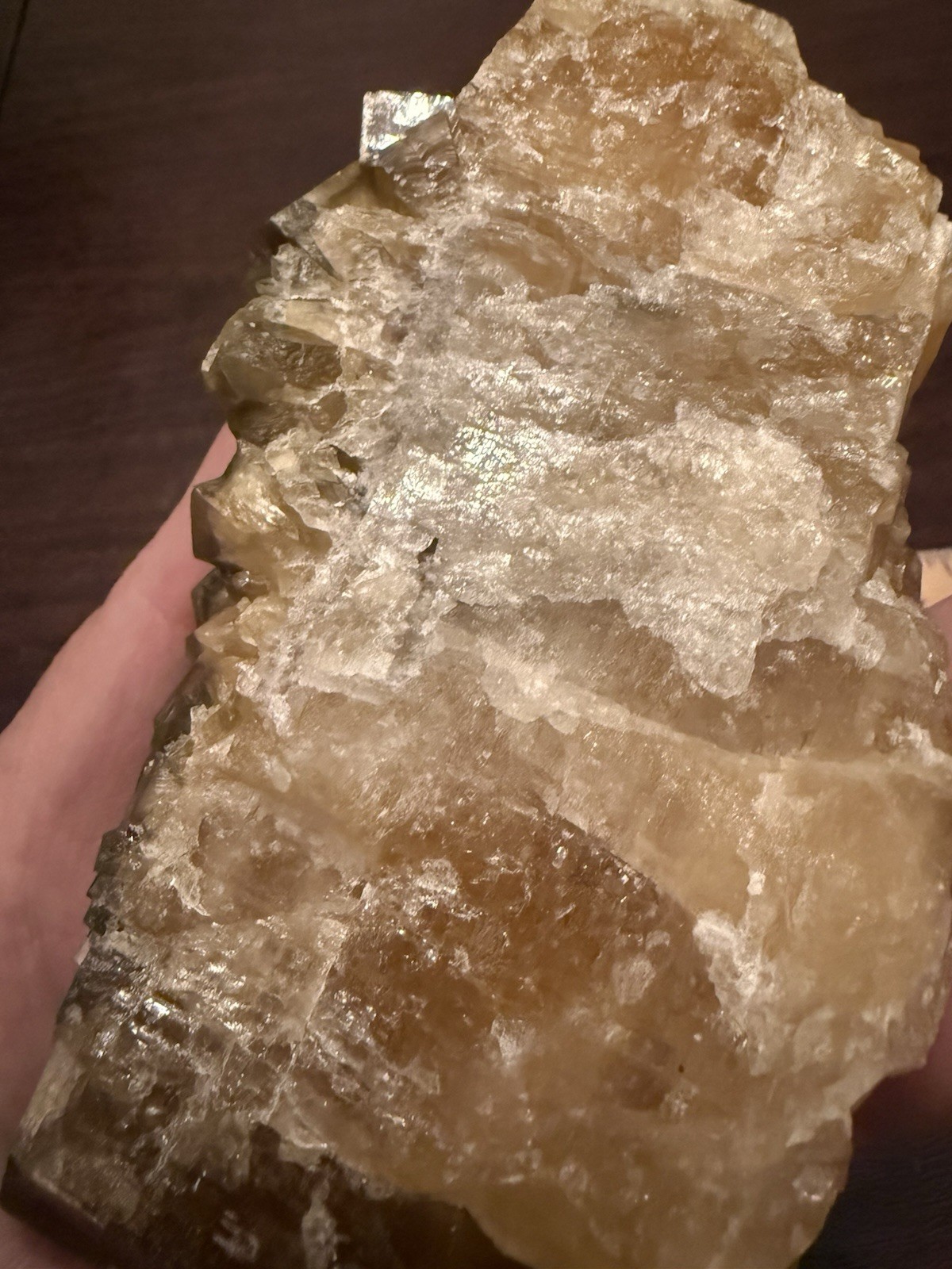 Golden Barite China 2+ Pounds Mineral Specimen With Stand