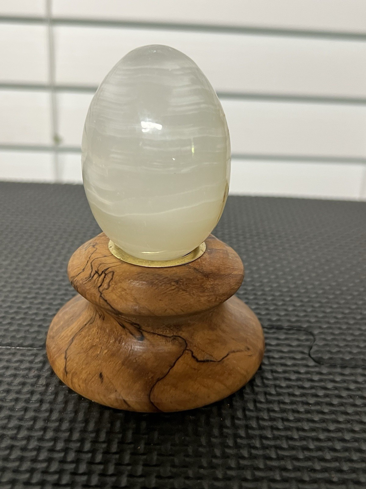 Polished Orange Calcite Stone Egg. 2 1/2 in High, 1 1/2 in Wide. Preowned.