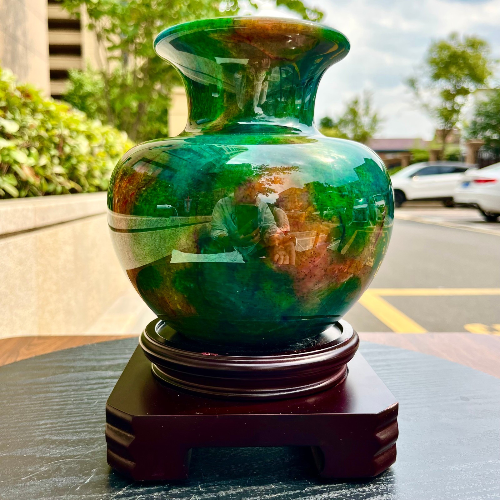 3.78LB Natural “Seven Colors Jade” vase specimen -Taiwan China