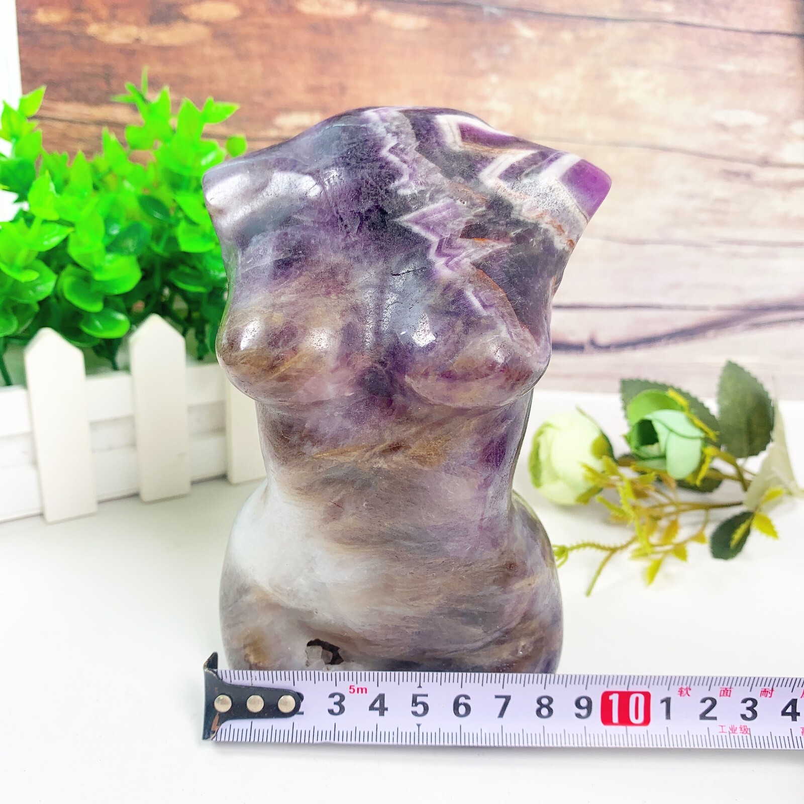1pc Natural amethyst goddess Crystal woman body carving Home decoration