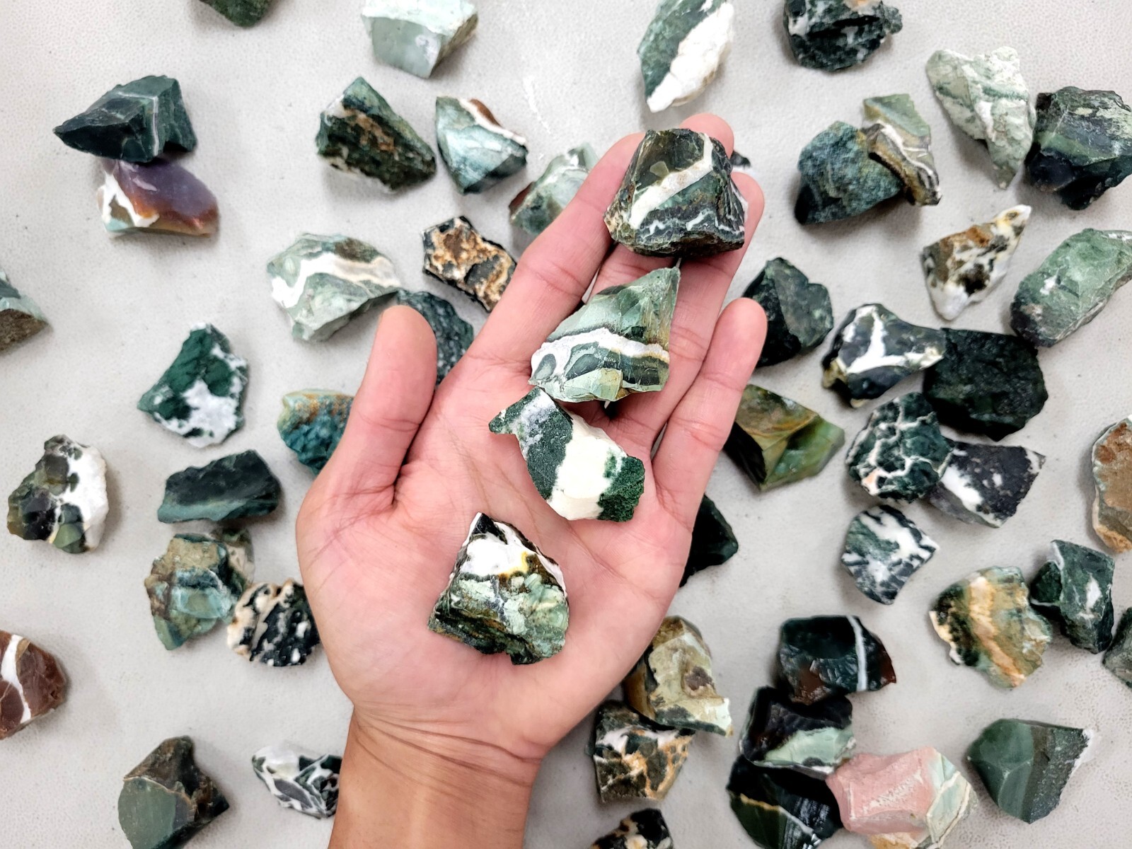 Indian Turquoise AKA Green Sardonyx Raw Rough Crystal Stones Bulk Natural Gems