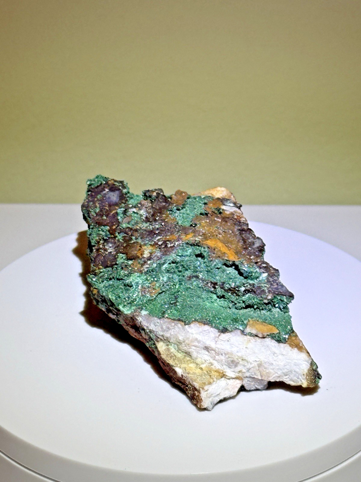 BURNISHED Malachite on Limonite Matrix Mineral Specimen from Morocco