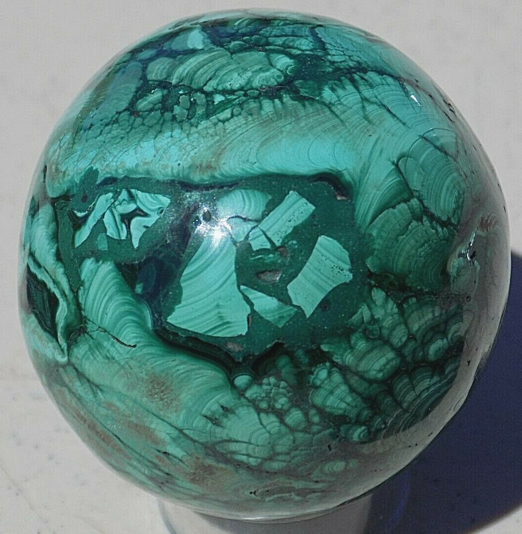 MALACHITE MARBLE HANDMADE SPHERE CONGO SPECIMEN 56mm 2 3/16” 8482