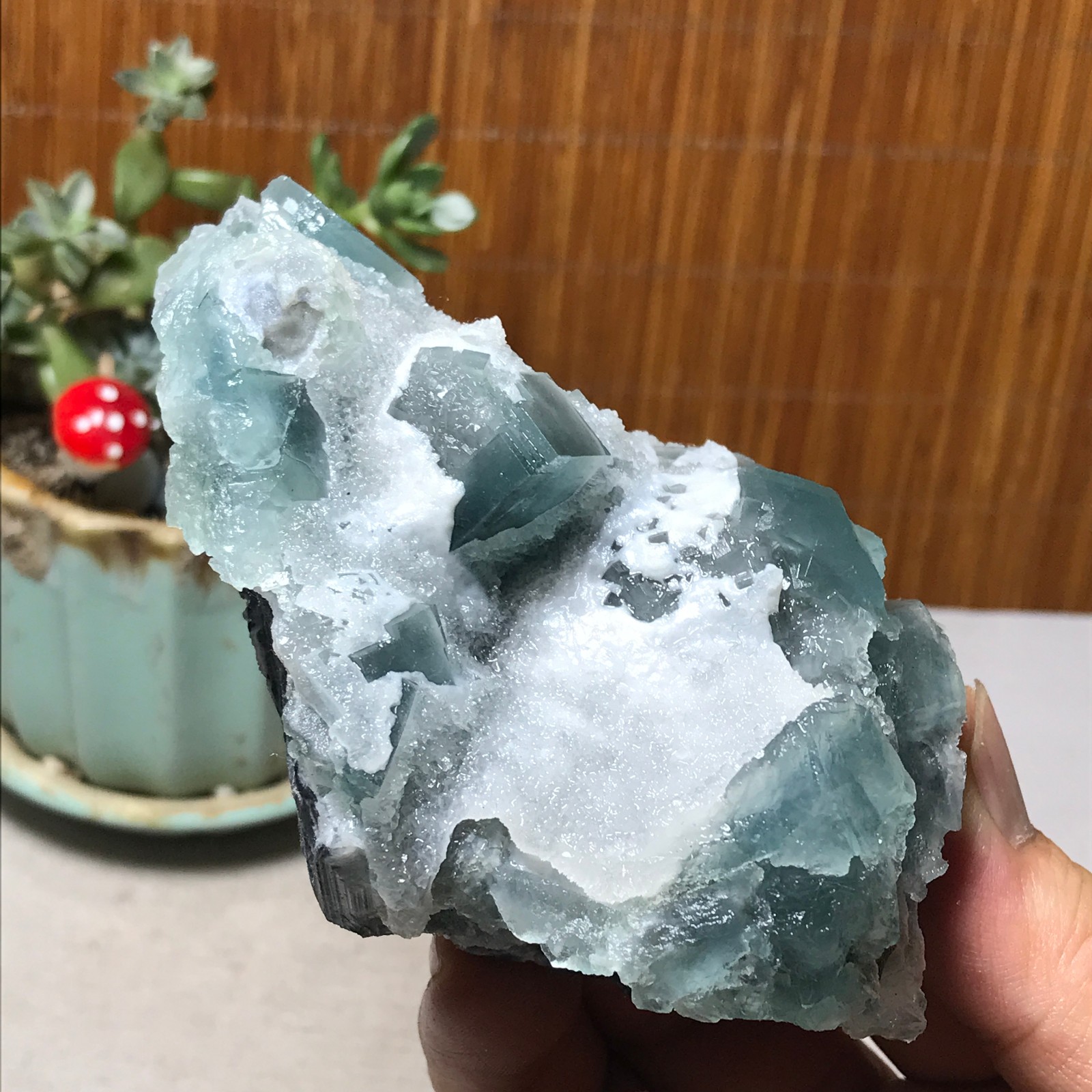 100-70-40mm Rare Natural Green Calcite fluorite Mineral Specimen 295g A6091