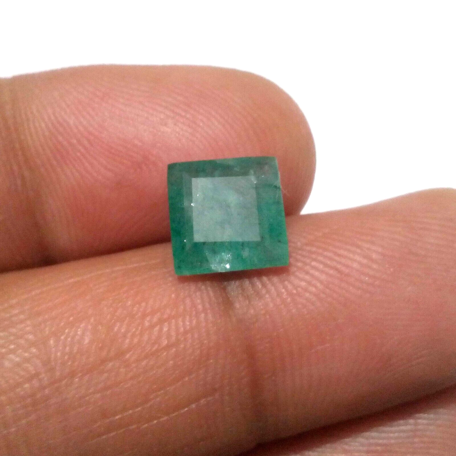 Attractive A+ Zambian Emerald Square Shape 3.30 Crt Green Faceted Loose Gemstone