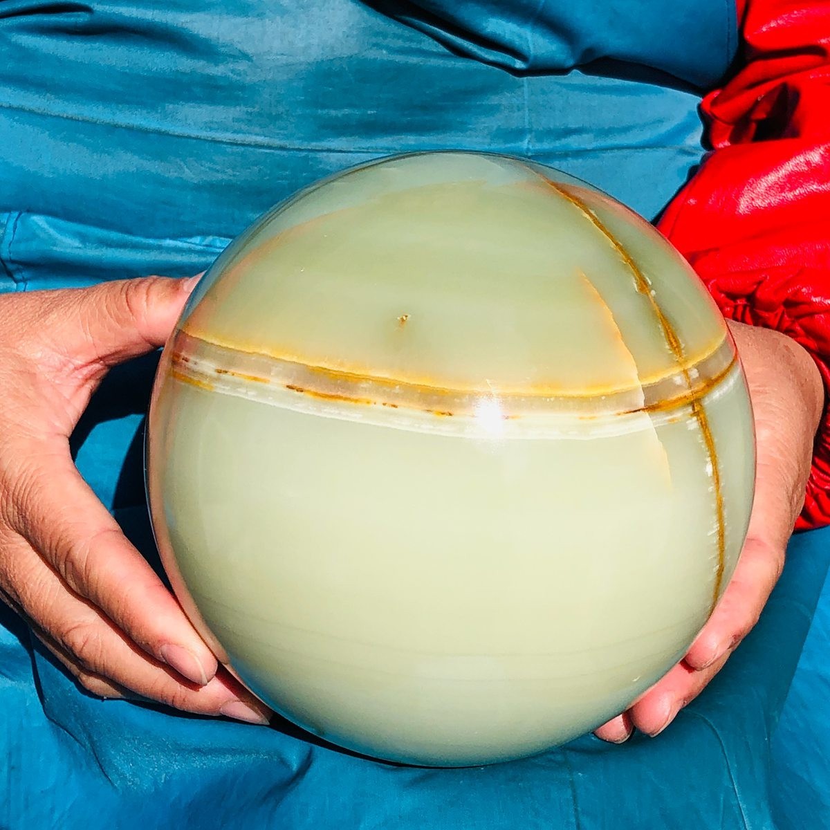 11.35LB Natural Afghan Jade Chakra Quartz Sphere healing ball Specimen 3297