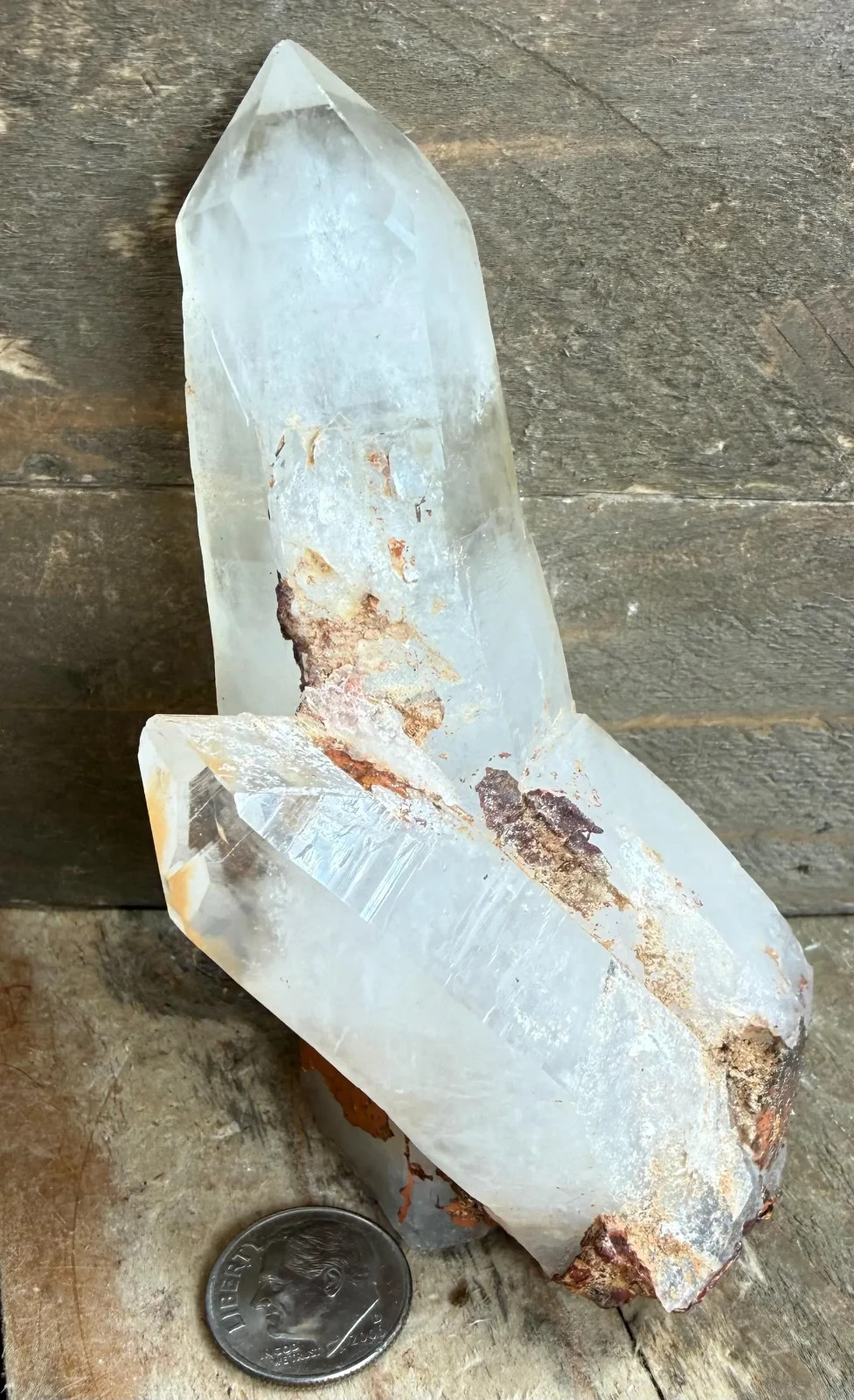4″Quartz Crystal Cluster Epidote from Madagascar