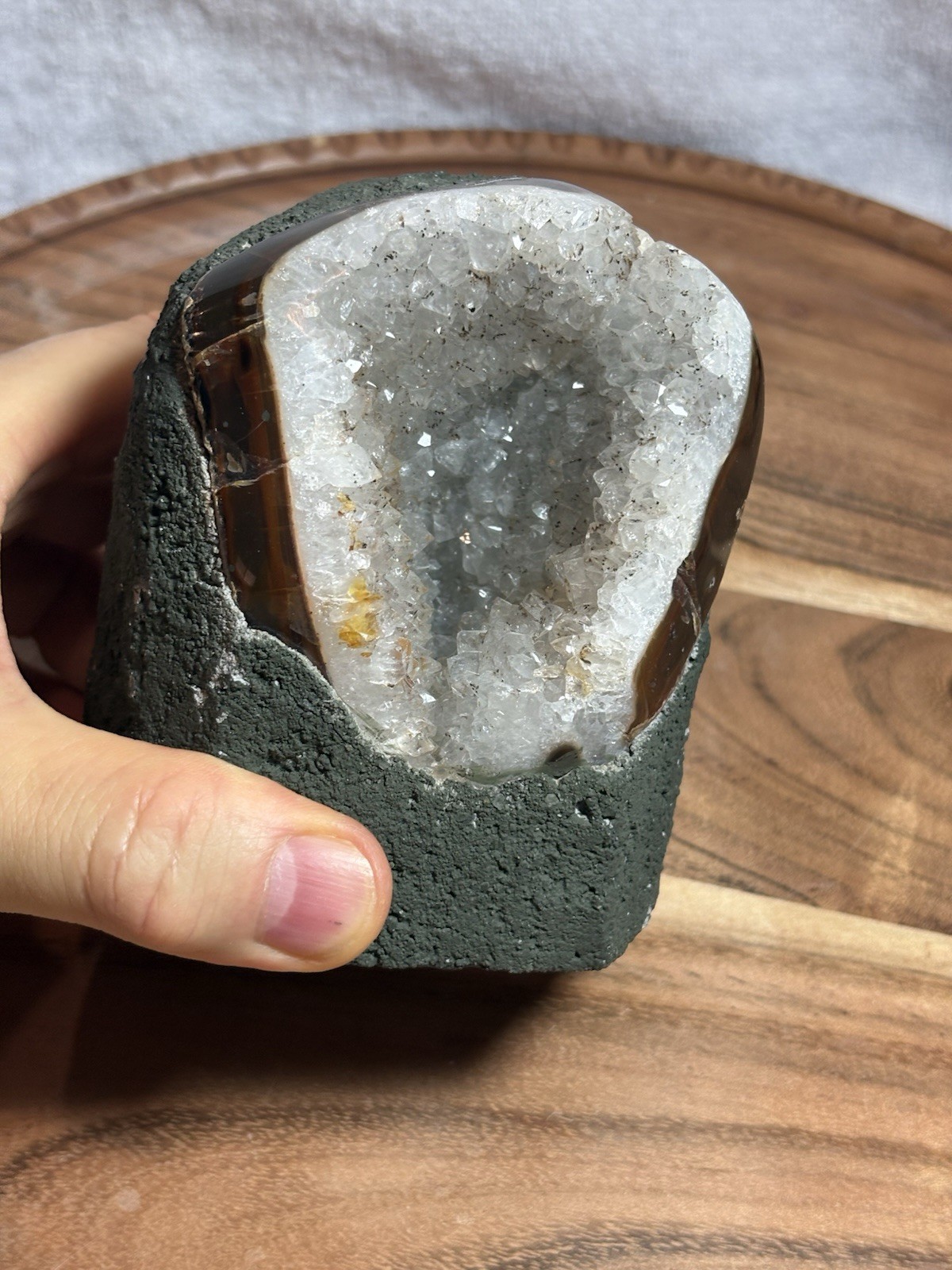 1240g Mini Crystal Amethyst Cathedral With Brown Agate Banding Reiki Meditation