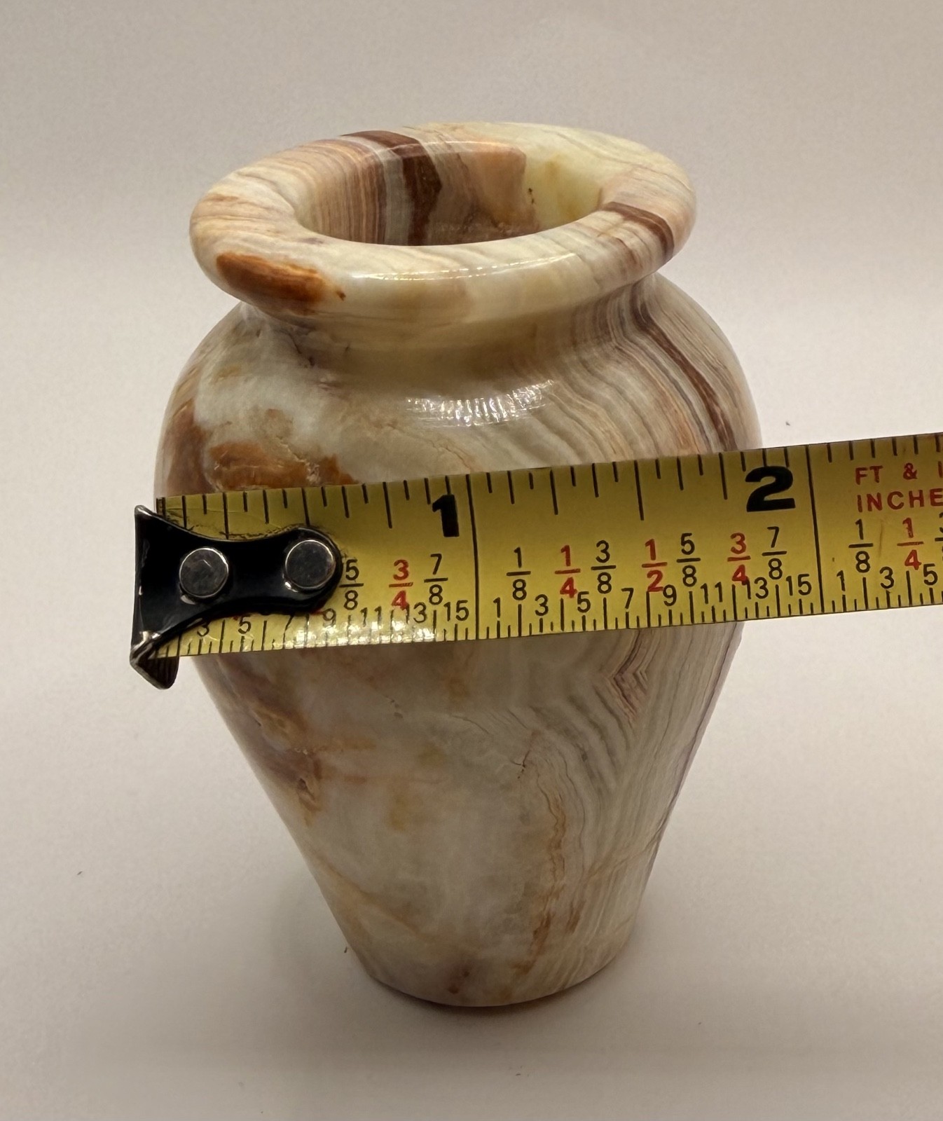 Banded Onyx Vase Pen Holder 3″ – Grounding Stone Desk Decor
