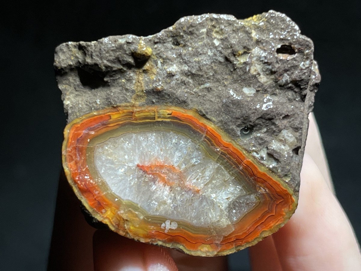 Natural 15 half Rough Chinese Agate crystal geode Achat Nodule Hebei 615g AA11