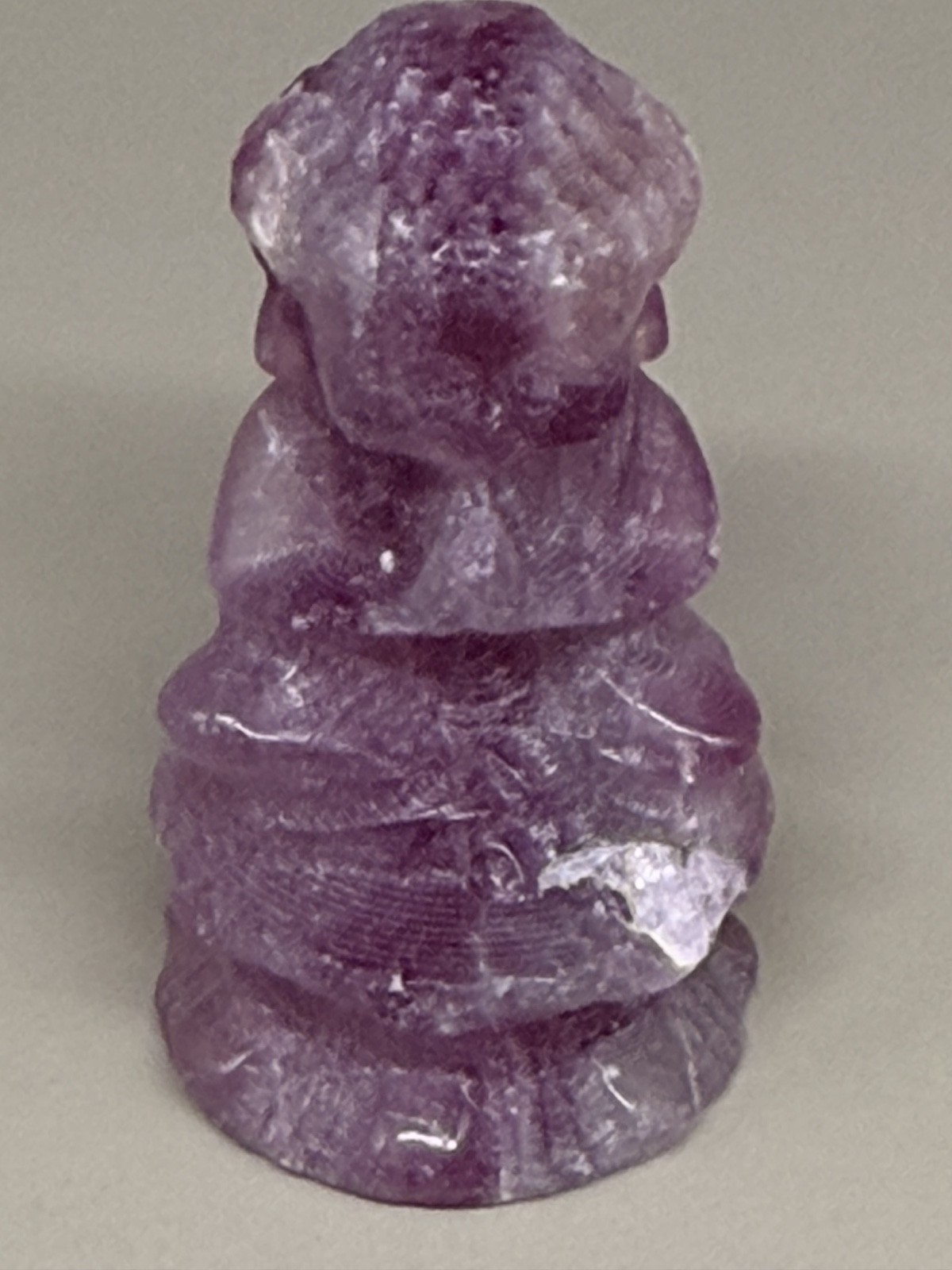 Amethyst Praying Buddha 0.77oz 2.75″ Purple Crystal Meditation Carving