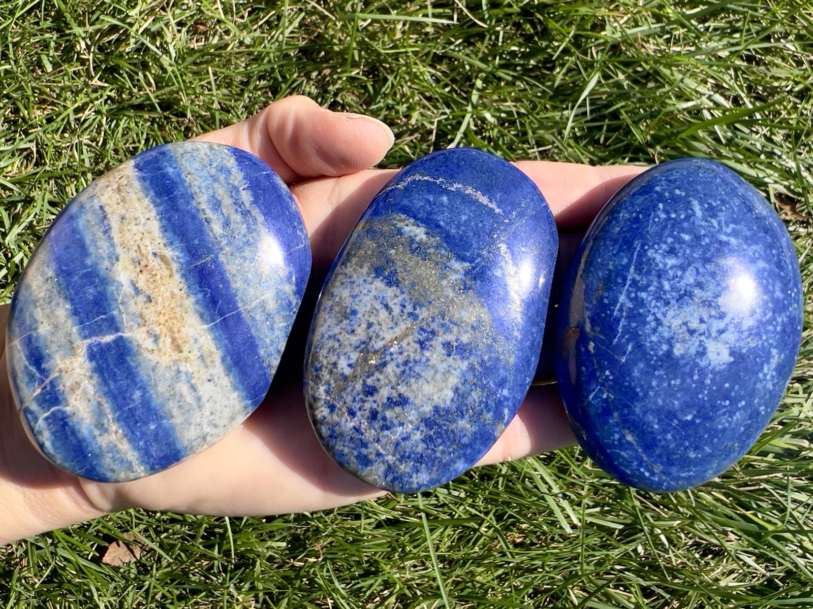 Lapis Lazuli Palm Stone, Natural Lapis Lazuli from Pakistan