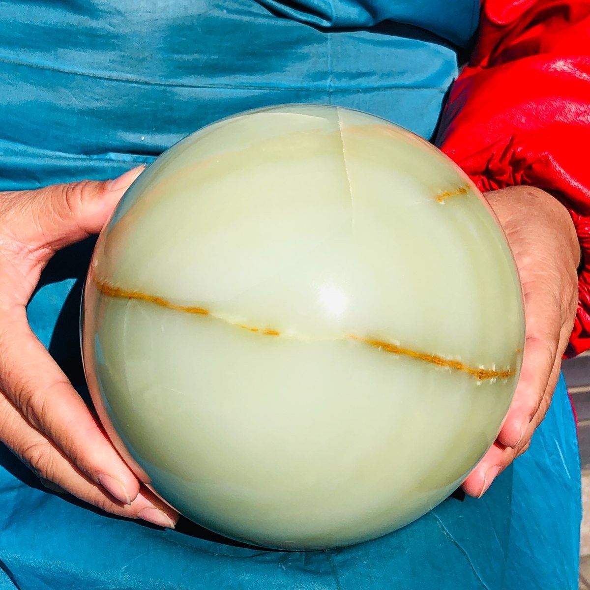 10.58LB Natural Afghan Jade Chakra Quartz Sphere healing ball Specimen 3295