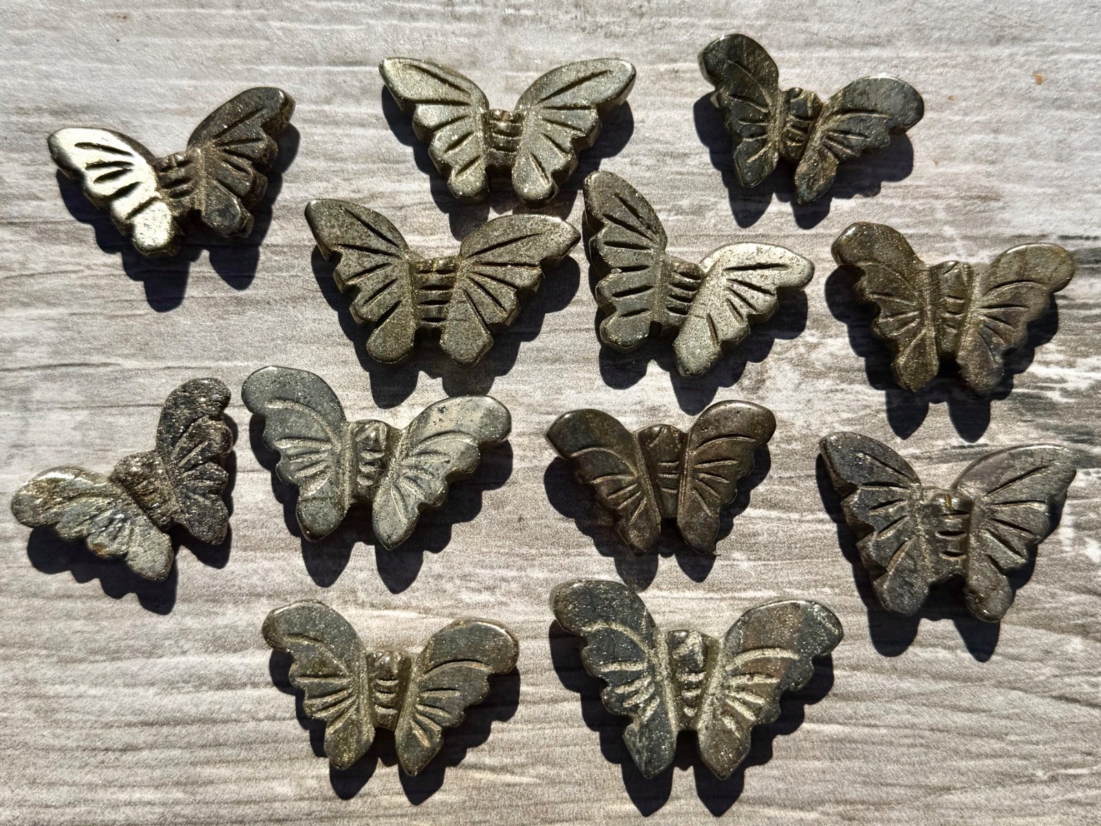 Wholesale Lot 12 Pcs Pyrite Butterfly Natural Crystal Healing Energy