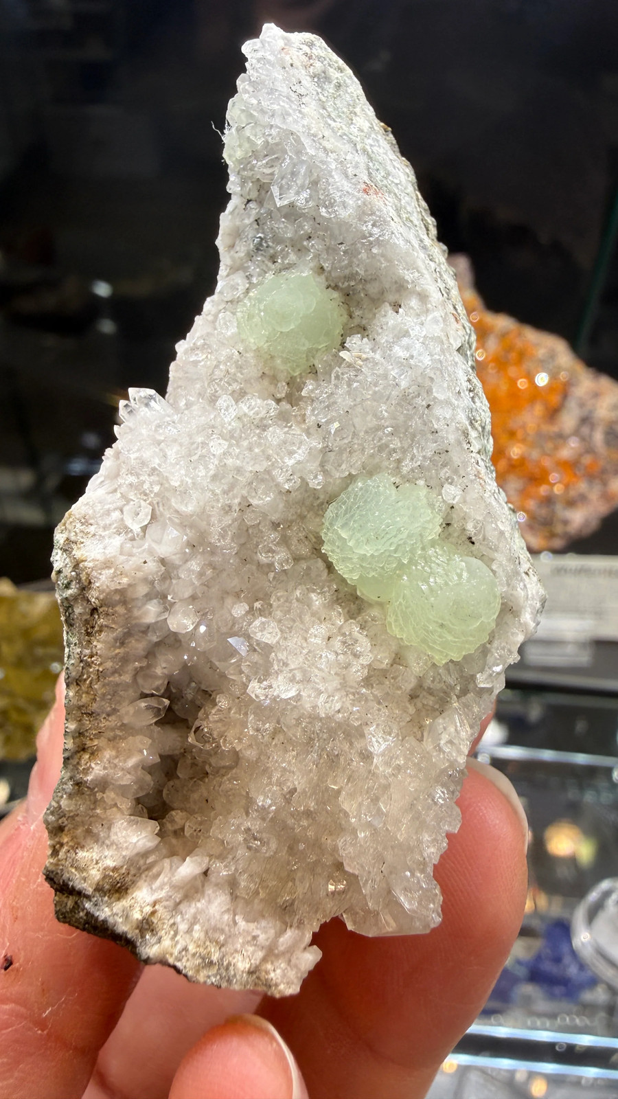 Prehnite, Quartz- Upper New Street Quarry, Passaic County, New Jersey, USA
