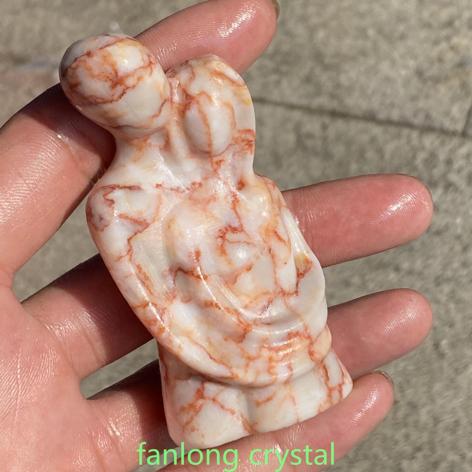 3.2in Natural Red network stone Lover Quartz Crystal Skull Carved Figurines 1pcs