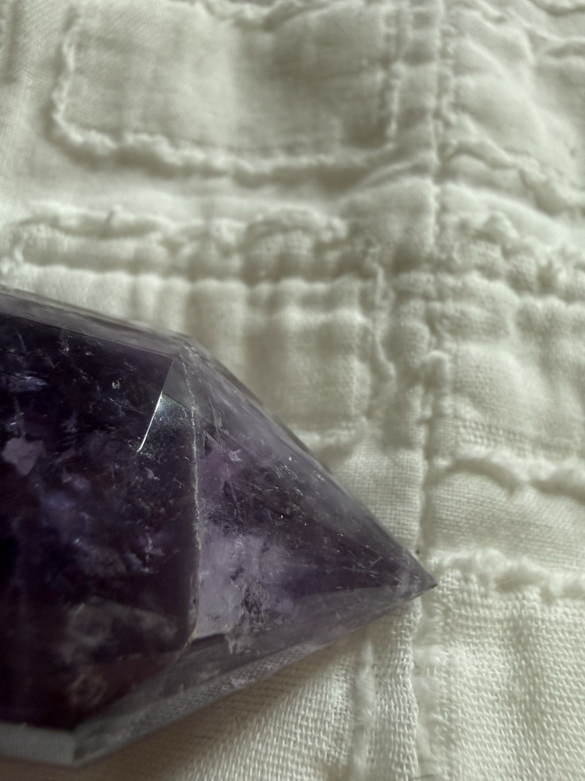 9-1/2in Amethyst Vogel Style 24-Sided Crystal Wand With Stand