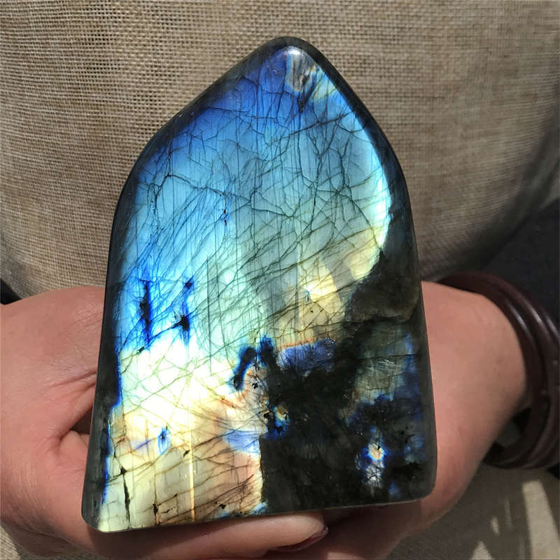 1.03kg Natural Labradorite Quartz Crystal Spectrolite Mineral Reiki healing