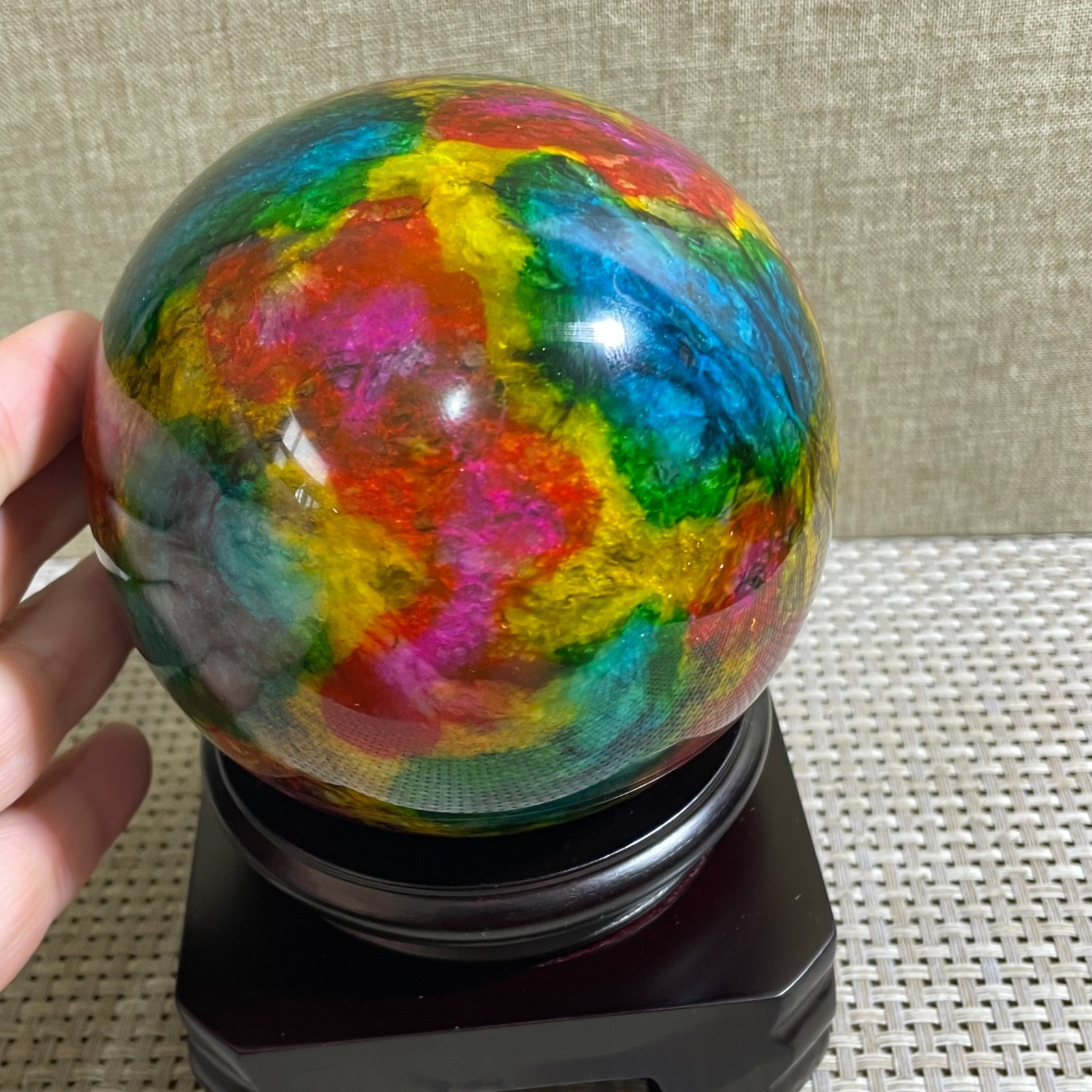 1456g Seven Colors Jade” sphere specimen -Taiwan China