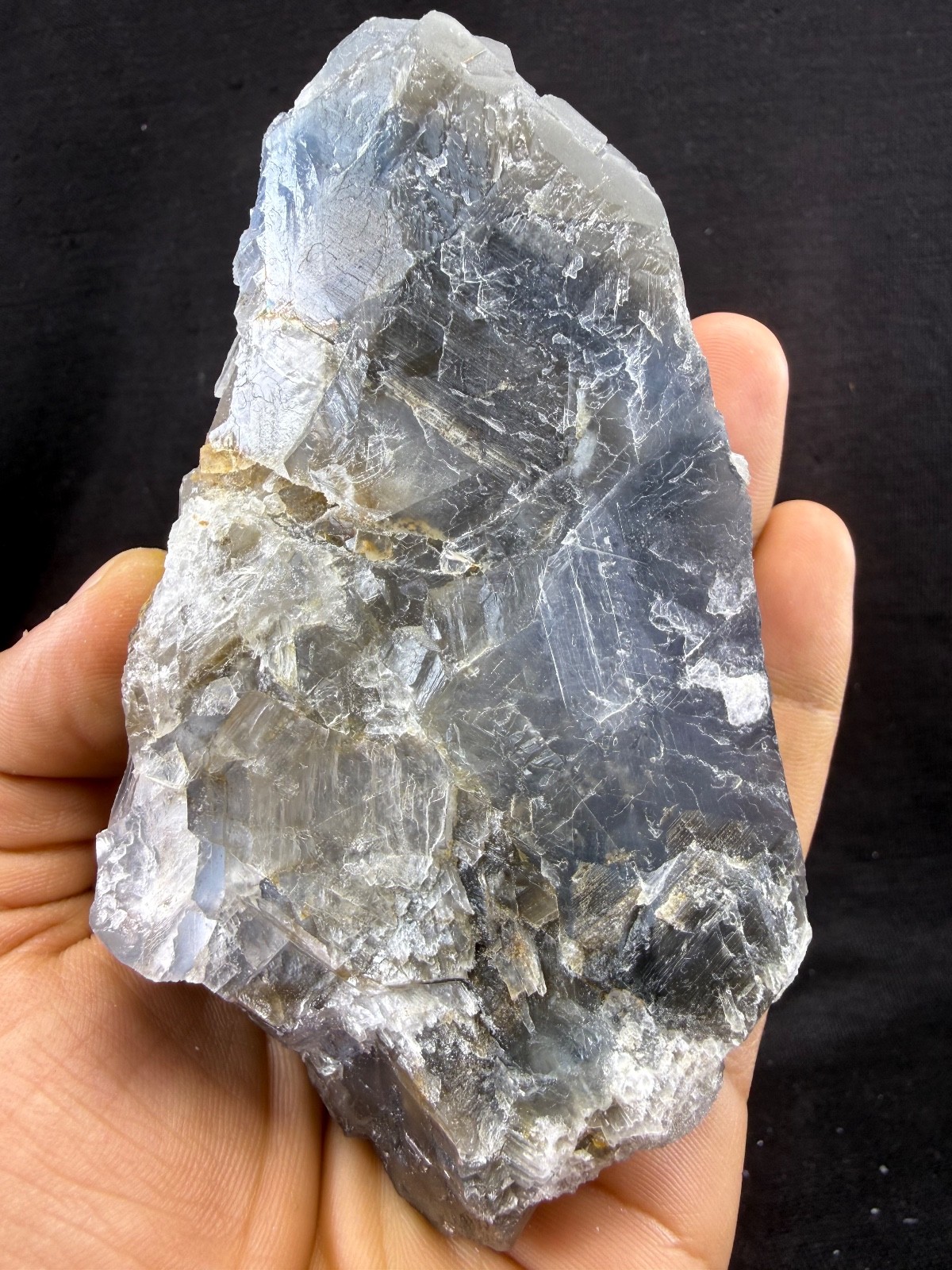 492g Natural Grey Cubic Fluorite Crystal Cluster – Pakistan Specimen