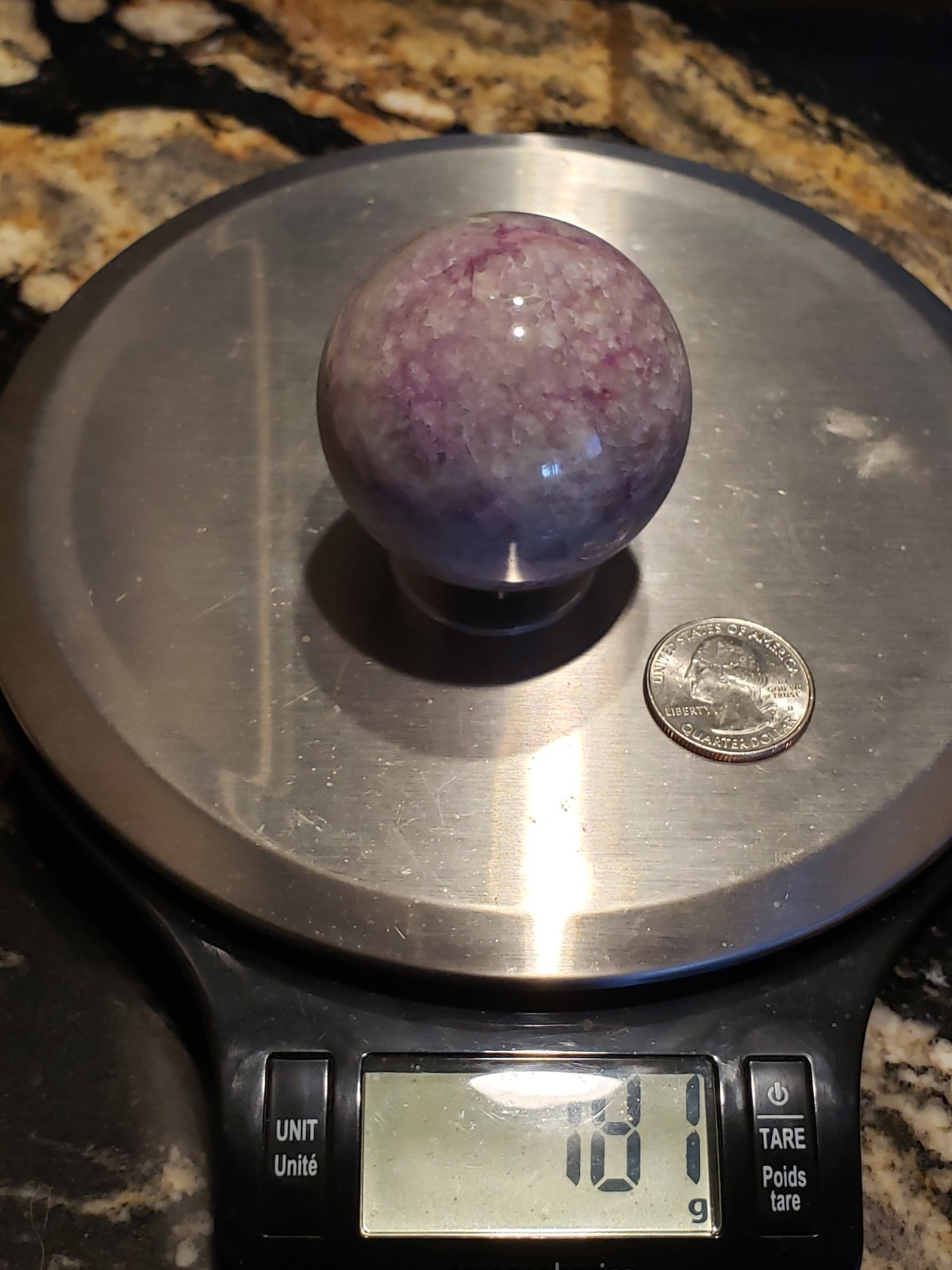 2″ Hackmanite Mineral Sphere Orb Ball STRONG UV, 181g or 6.38 oz