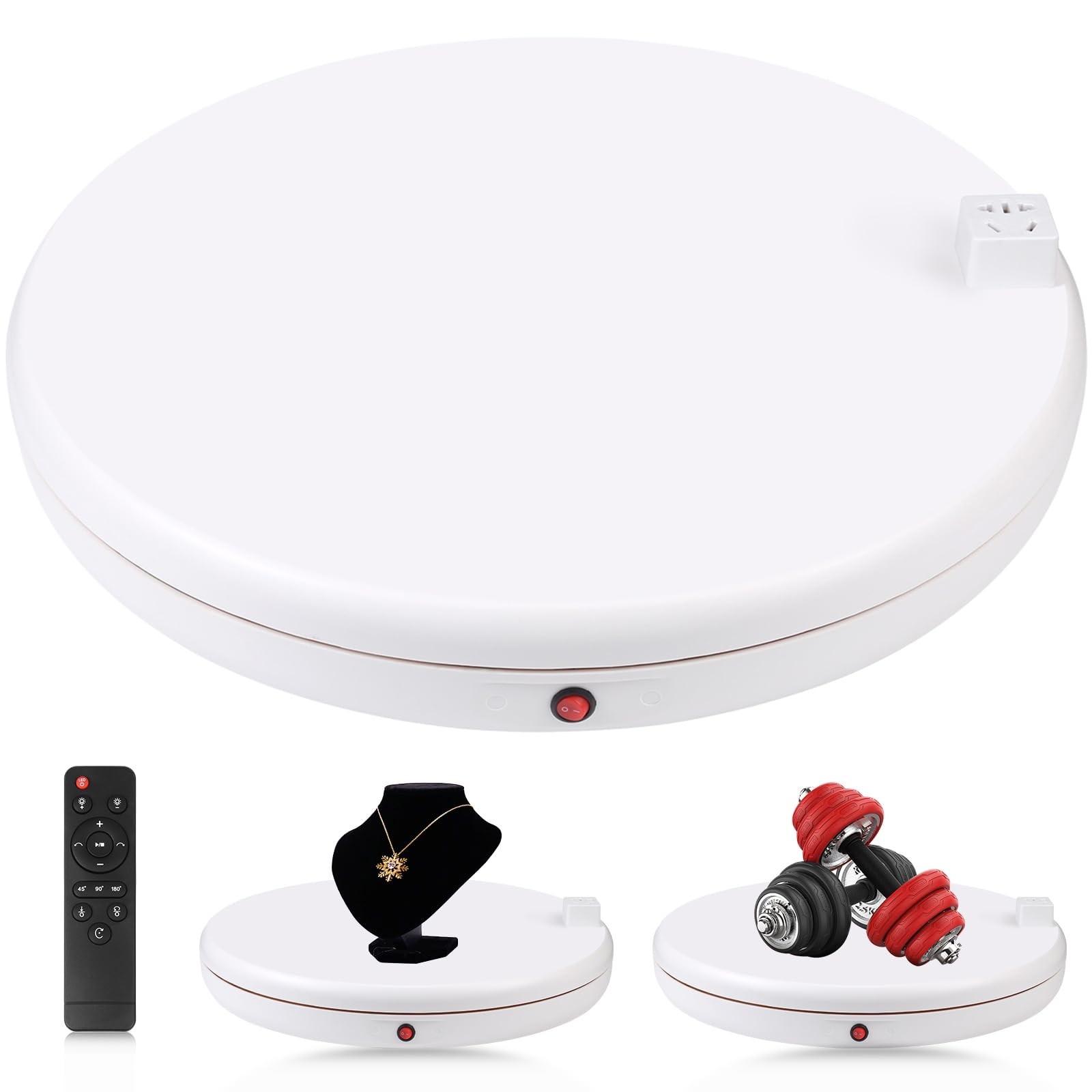 JORIXXY 45cm/18Inch Electric Motorized Rotating Turntable Display Stand