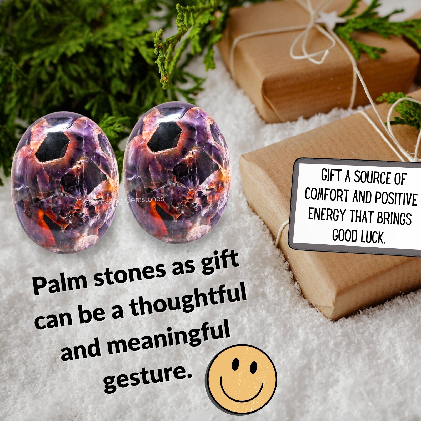 Dreamy Amethyst Crystal Palm Stone