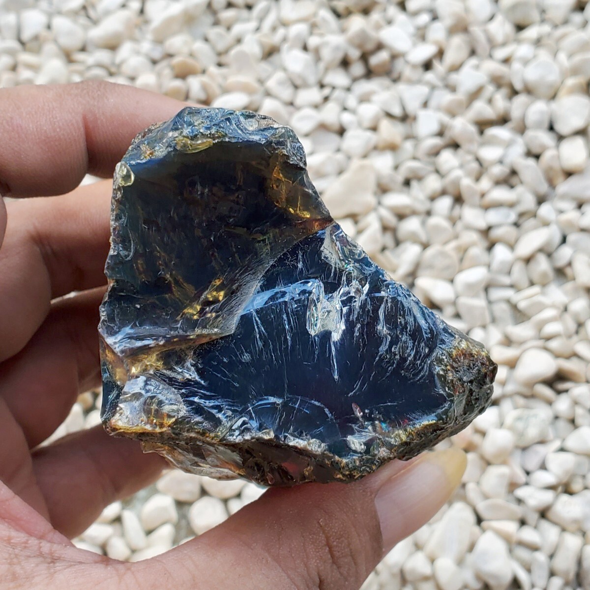 125 Grams Sumatran Blue Amber Rough #164