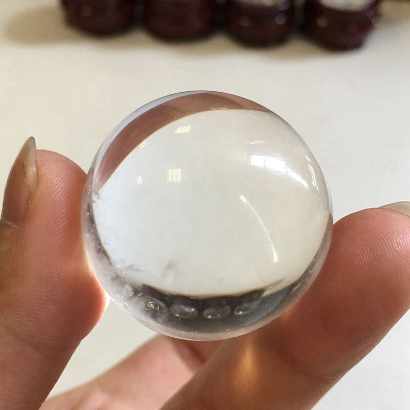40mm Natural Clear Quartz Crystal Sphere Stone Chakra Healing Energy Ball + Base