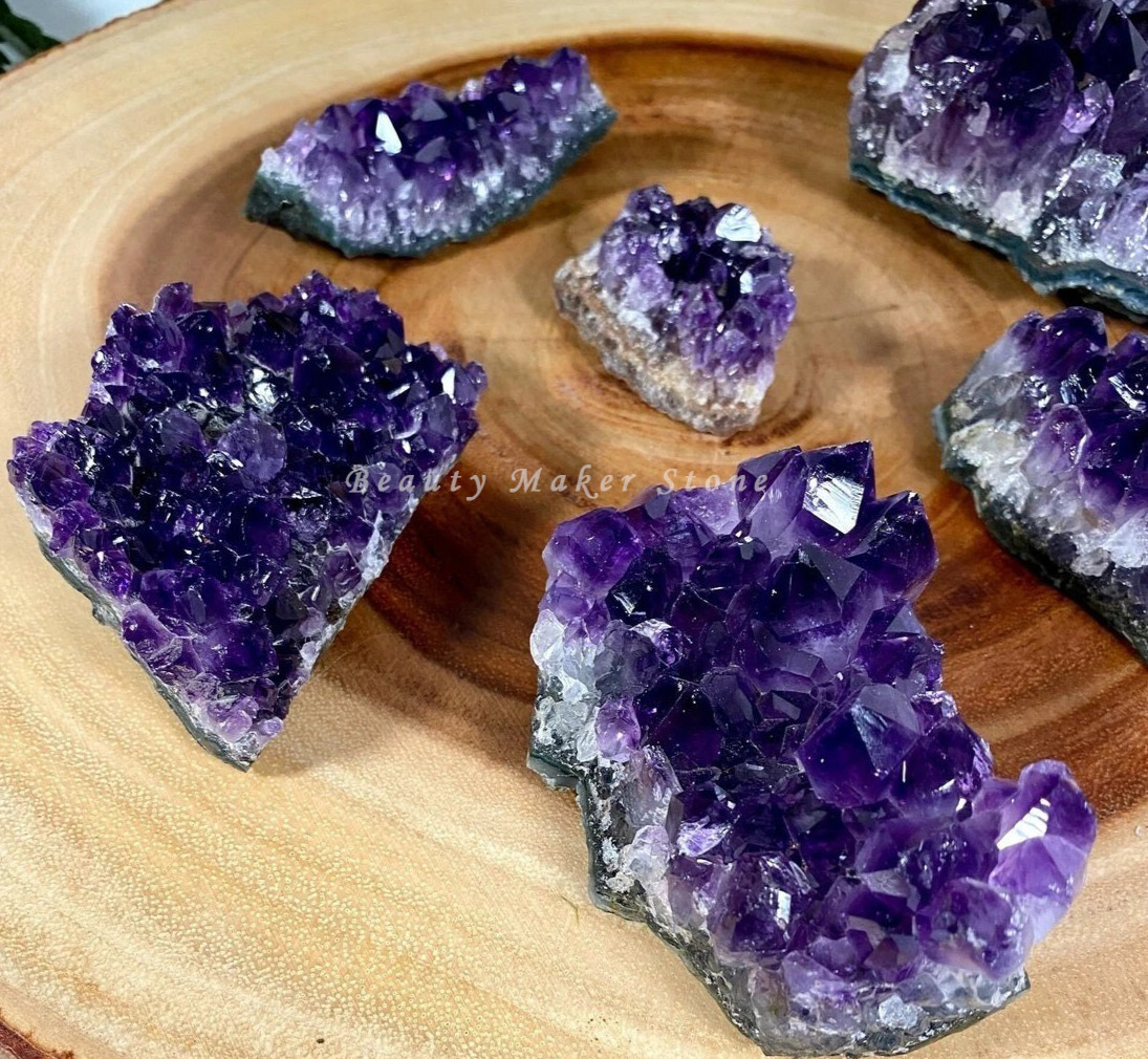 80-100g Raw Amethyst Crystal Quartz Cluster Specimens Healing Reiki Ornaments