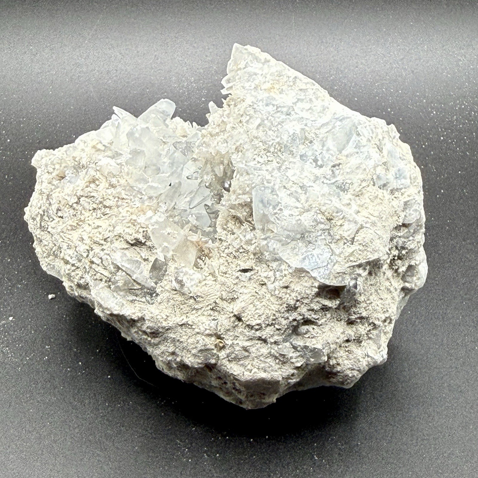 Ultra-light Blue Celestine Geode Crystal – Rare – Display Specimen