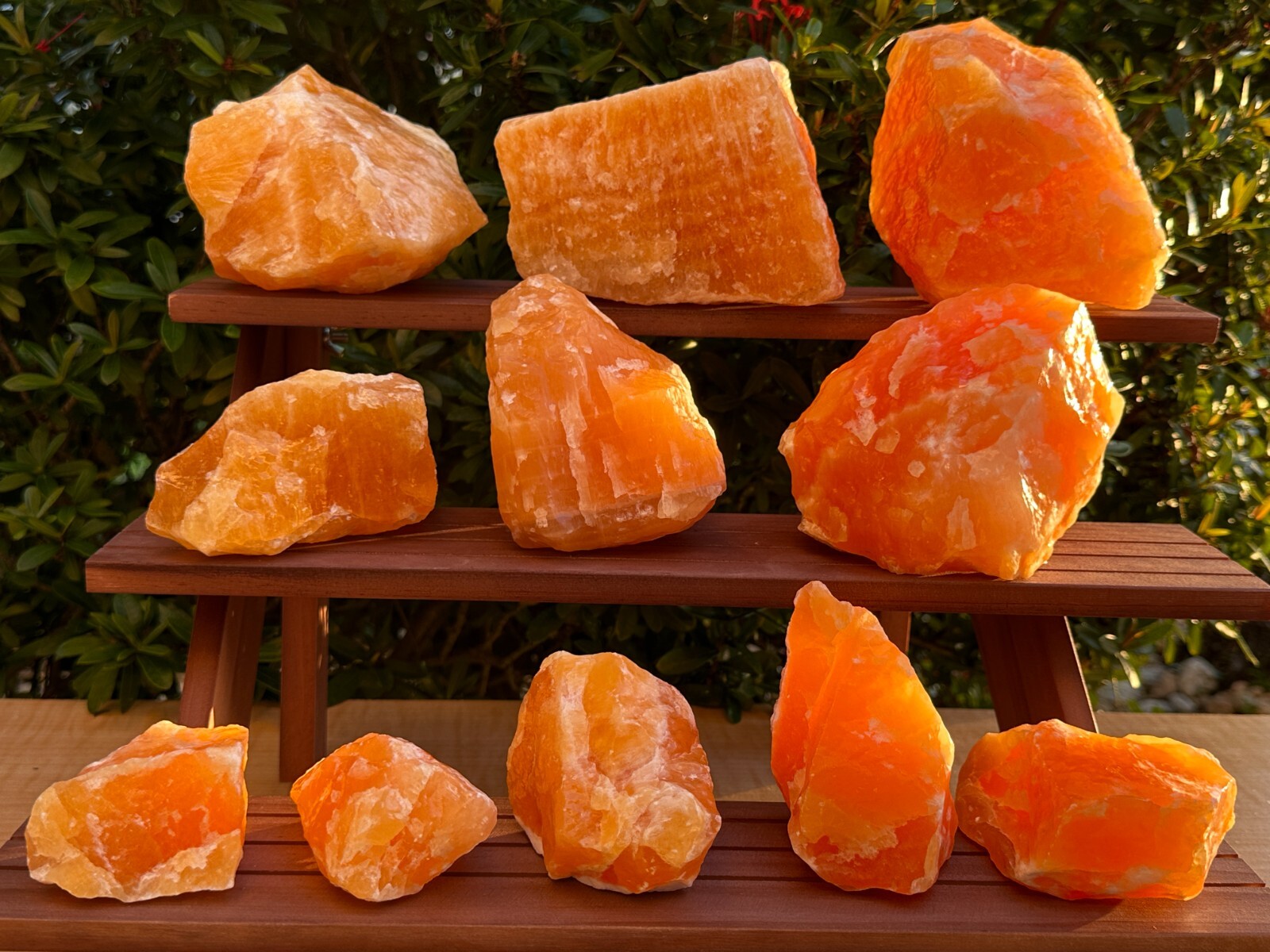 Extra Large Orange Calcite Rough Stones, 3″ – 5″ Raw Calcite Orange Natural