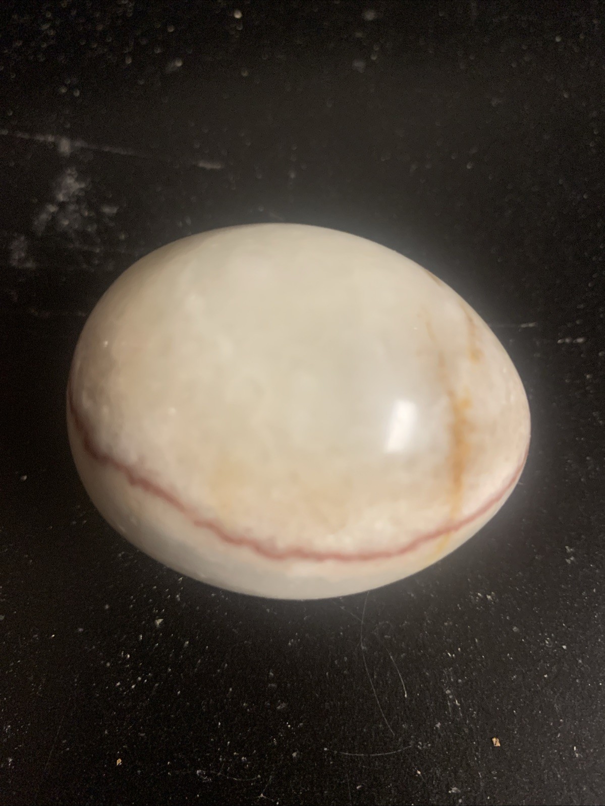 Vintage Beautiful Brown And White Tones Polished Onyx Egg